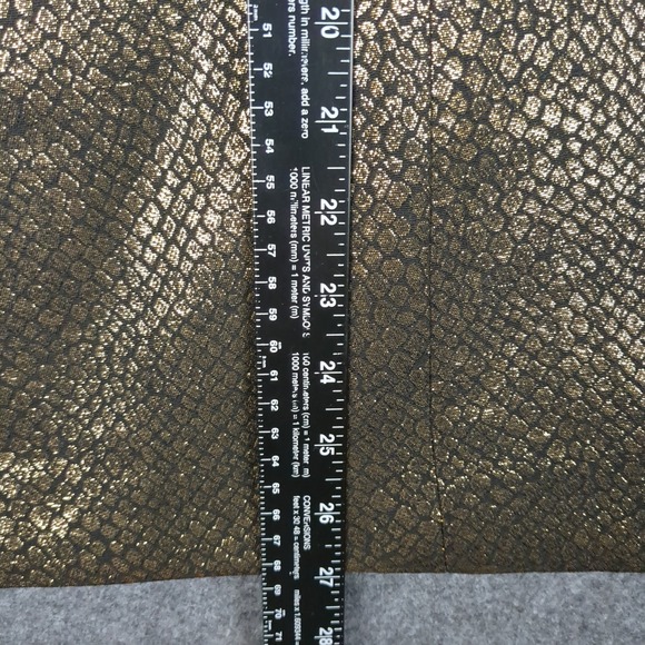 Anne Klein Womens Blazer Jacket Gold Black Snake Print Metallic Textured Size M - Picture 7 of 11